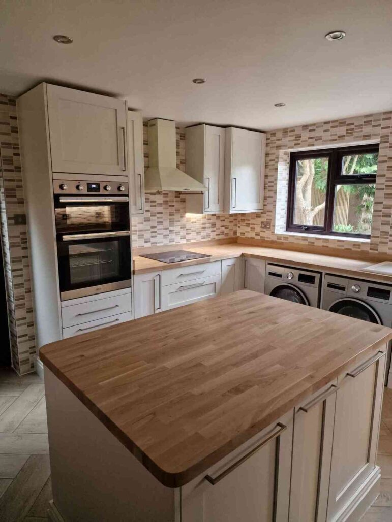 a white and oak style kitchen